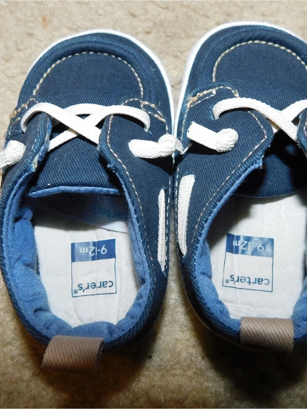 Carter's Navy Canvas Baby Boat Shoes with White Laces